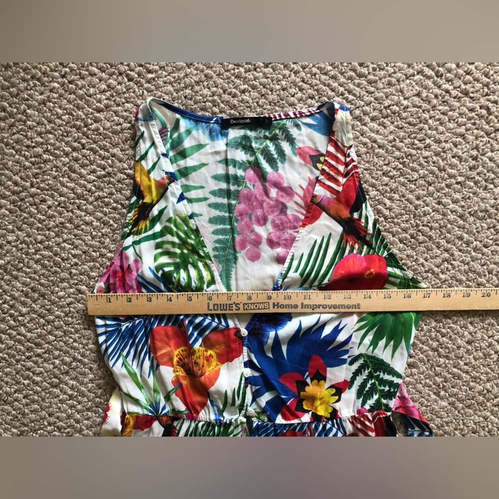 Desigual Tropical Flower Pattern Front Buttons Cl… - image 8